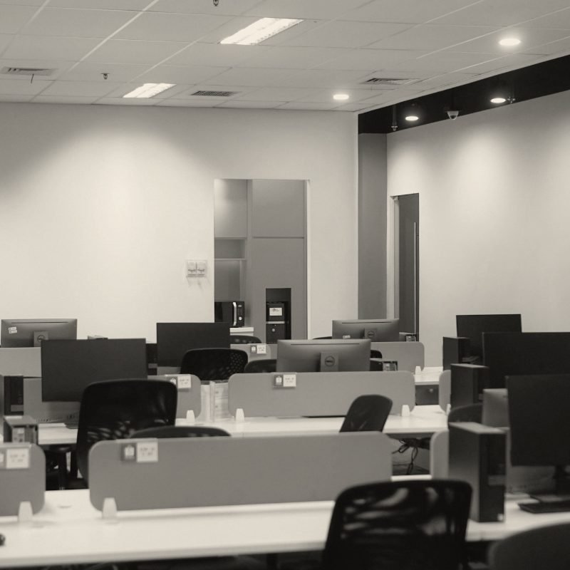 Open-plan office with workstations
